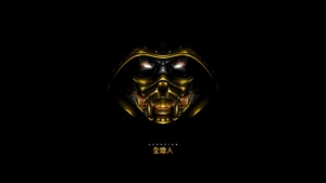 Scorpion, Mortal Kombat, Artwork, Black background, AMOLED, 4K wallpaper