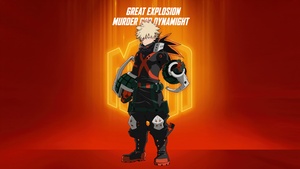 My Hero Academia, Katsuki Bakugo, Season 7, Orange background, 4K wallpaper