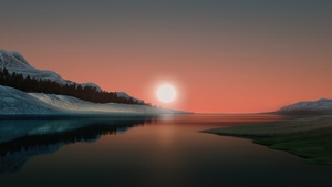Windows 11, Sunset, Landscape, Scenery, Stock, Night, 4K wallpaper