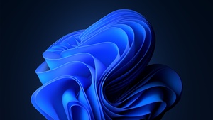 Windows 11, Dark Mode, Blue, Stock, Official, Aesthetic, 4K wallpaper