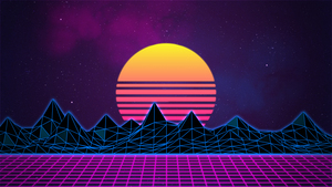 Retrowave, Synthwave, Vaporwave, Digital Art, Neon art, Purple background, Pattern, 4K wallpaper