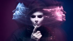 Man in Mask, Long exposure, Blurred, Dark background, Creative, Mystic, 4K wallpaper