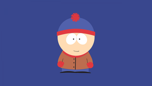 Stan Marsh, Minimalist, South Park, Blue background, 4K wallpaper