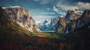 Yosemite Valley, Glacier mountains, Mountain range, Landscape, Scenery, 4K wallpaper