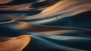 Sand Dunes, Landscape, Alone, 4K wallpaper