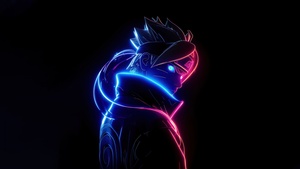 Boruto, Neon art, AMOLED, Black background, 4K wallpaper