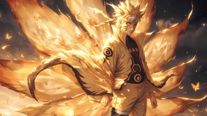 Naruto Uzumaki, Kurama, AI art, 4K wallpaper