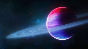 Planet, Rings of Saturn, Colorful, Astronomy, Ultrawide, Panorama, Cosmic, 4K wallpaper