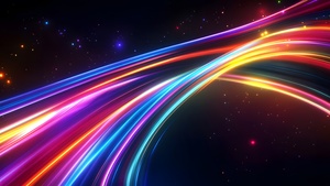 Colorful, Neon trails, Dynamic, Energy, Galaxy, Futuristic, Cosmic, 4K wallpaper
