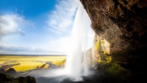 Seljalandsfoss, Waterfall, Iceland, 4K wallpaper