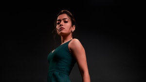 Rashmika Mandanna, South Actress, Indian actress, Tollywood, Kollywood, Dark background, 2021, 4K wallpaper