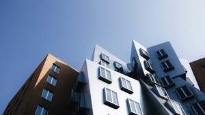 Modern architecture, Building, Complex, Clear sky, 4K wallpaper