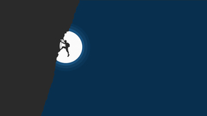 Adventure, Hiking, Cliff, Night, Moon, Simple, 4K wallpaper