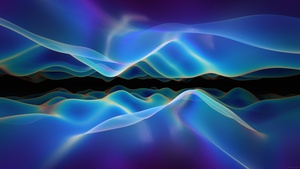 Symmetrical, Waves, Blue, 4K wallpaper
