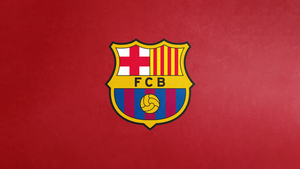 FCB, Red background, FC Barcelona, Crest, 4K wallpaper