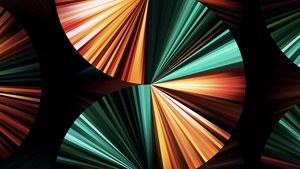 iPad Pro 2021, Dark Mode, Apple Event 2021, Green, Colorful, Stock, Multicolor, Abstract lines, 4K wallpaper