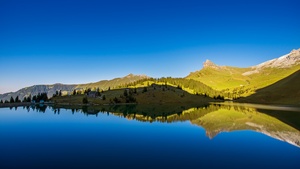 Switzerland, Blue Sky, Clear sky, Landscape, Reflection, Reservoir, Scenery, Body of Water, 4K wallpaper