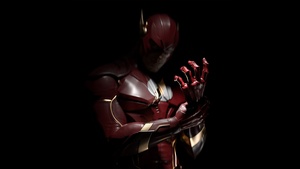 The Flash, Barry Allen, Black background, DC Comics, 4K wallpaper
