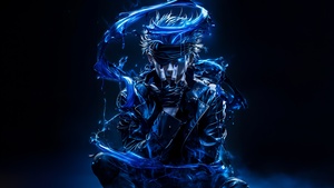 Satoru Gojo, Blue aesthetic, Dark blue, Dark background, Jujutsu Kaisen, 4K wallpaper