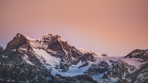 Alps, Glacier mountains, Italy, Pink Hour, Snow covered, Peak, Scenery, Landscape, Sunrise, 4K wallpaper