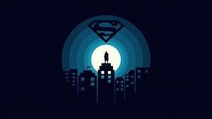 Superman, Minimal art, DC Superheroes, Dark background, Simple, 4K wallpaper