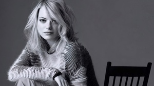 Emma Stone, Monochrome, American actress, Beautiful actress, Black and White, 4K wallpaper