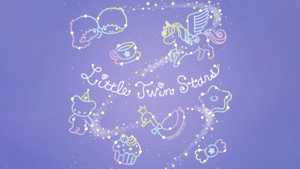 Little Twin Stars, Pastel blue, Kiki and Lala, Cartoon, Sanrio, Blue background, Unicorn, 4K wallpaper