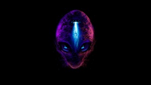 Alien, Extraterrestrial, AMOLED, Black background, 4K wallpaper