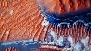 Desert, Mars, Aerial view, 4K wallpaper