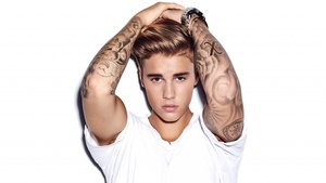Justin Bieber, Pop singer, White background, 4K wallpaper