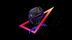 Black Panther, AMOLED, Marvel Superheroes, Low poly, Artwork, Black background, 4K wallpaper