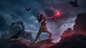 Tribal, Arrow, Archer, Hunter, Crows, 4K wallpaper