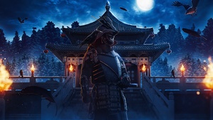 Samurai, Warrior, Japanese architecture, 4K wallpaper