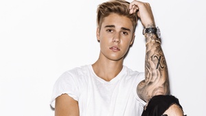 Justin Bieber, Pop singer, White background, 4K wallpaper