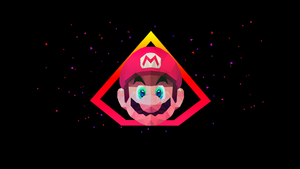 Super Mario, AMOLED, Low poly, Artwork, Black background, 4K wallpaper