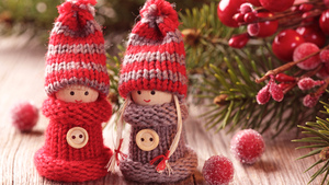 Christmas decoration, Toys, Red, Cherries, Cute dolls, Preppy Christmas, Cute Christmas, Navidad, Noel, 4K wallpaper