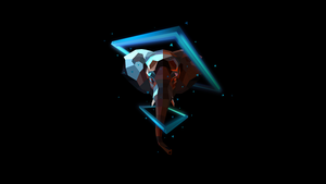 Elephant, Low poly, Artwork, AMOLED, Black background, Neon, Simple, 4K wallpaper