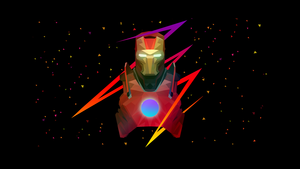 Iron Man, Digital Art, Marvel Superheroes, AMOLED, Low poly, Black background, 4K wallpaper