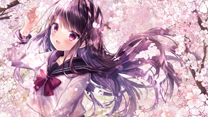 Anime girl, Girly, Pink aesthetic, 4K wallpaper