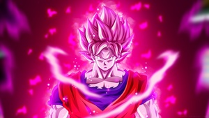 Super Saiyan Rose, Goku, Dragon Ball Super, Pink aesthetic, Pink background, 4K wallpaper