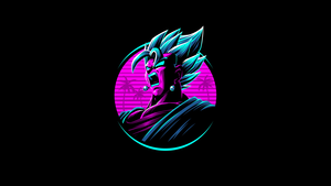 Vegito, Dragon Ball Z, Neon, AMOLED, Black background, 4K wallpaper
