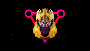 Thanos, AMOLED, Low poly, Artwork, Black background, 4K wallpaper