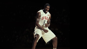 American basketball player, LeBron James, Dark background, 4K wallpaper