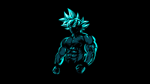 Goku, AMOLED, Black background, Minimalist, 4K wallpaper