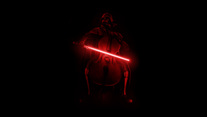 Darth Vader, Violin, Lightsaber, AMOLED, Black background, 4K wallpaper
