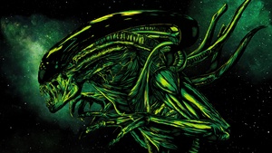 Alien, Xenomorph, Green, Dark background, 4K wallpaper