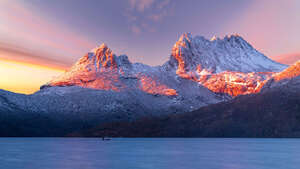Cradle Mountain, Tasmania, Winter, Sunlight, Morning, Cold, Scenic, 4K wallpaper