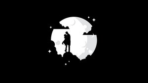 Couple, AMOLED, Silhouette, Moon, Black background, Simple, 4K wallpaper