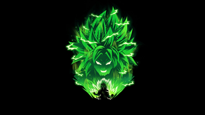 Broly, Dragon Ball Z, Black background, 4K wallpaper