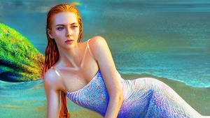 Mermaid, Beautiful, Girl, Paint, Vivid, Portrait, Woman, Aesthetic, 4K wallpaper